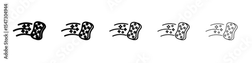 Cleaning sponge icon flat illustration set logo