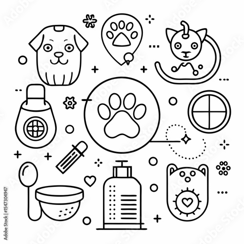 Ten high quality pet and animal icons for websites and apps