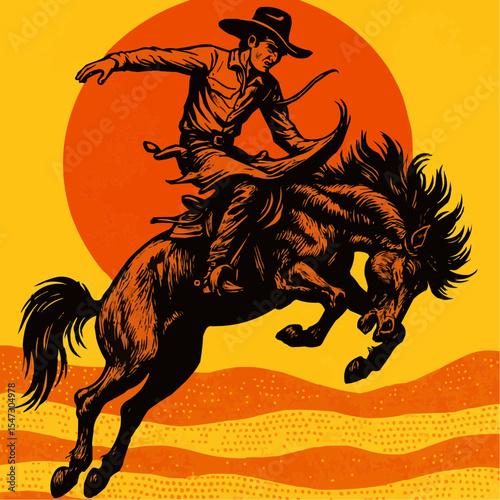 cowboy riding horse