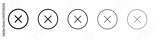 Close button icon flat illustration set logo