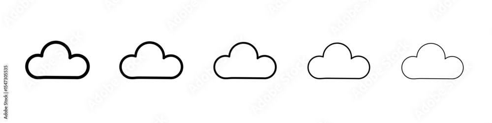 Cloud icon flat illustration set logo Cloud icon flat illustration set logo