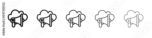 Cloud Marketing icon flat illustration set logo