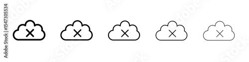 cloud sync disable icon flat illustration set logo