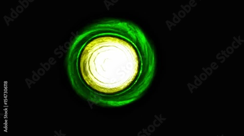 Green energy vortex, movement in the dark