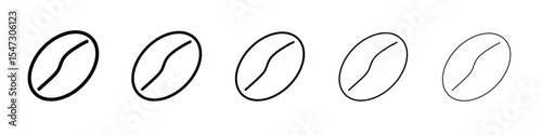 Coffee beans icon flat illustration set logo