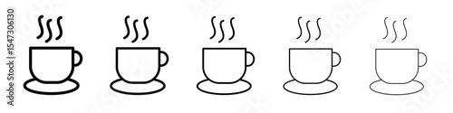 Coffee cup icon flat illustration set logo