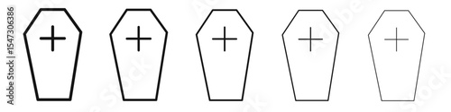 Coffin icon flat illustration set logo