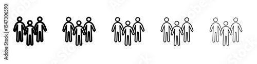 community icon flat illustration set logo