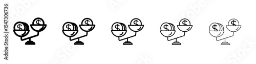 Compare price icon flat illustration set logo