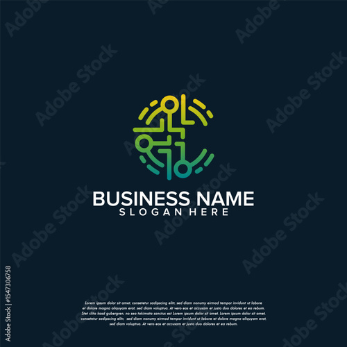 Modern C initial technology logo template, C letter logo symbol, Logo symbol icon