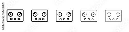 Control panel icon flat illustration set logo