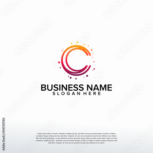Modern C initial technology logo template, C letter logo symbol, Logo symbol icon