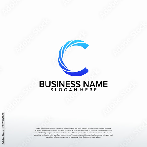 Modern C initial technology logo template, C letter logo symbol, Logo symbol icon