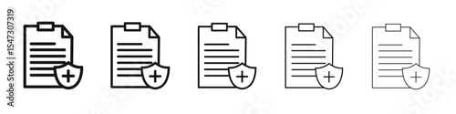 Contract coverage icon flat illustration set logo
