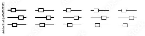 control panel icon flat illustration set logo