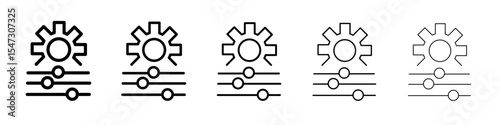 control panel icon flat illustration set logo
