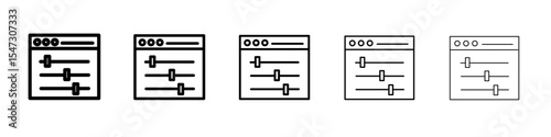control panel icon flat illustration set logo