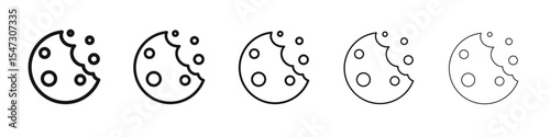 Cookie icon flat illustration set logo