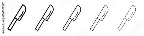 cooking chef knife icon flat illustration set logo
