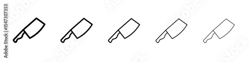 cooking chef knife icon flat illustration set logo