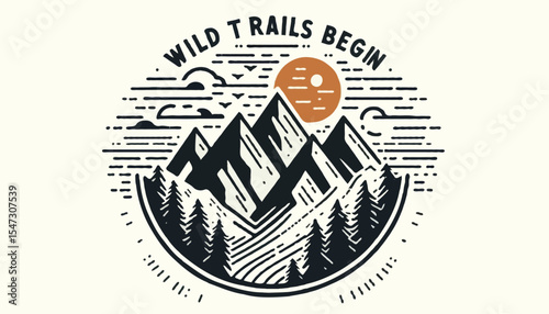 Wild Trails Begin logo with a mountain and path graphic, embodying the spirit of adventure and outdoor exploration