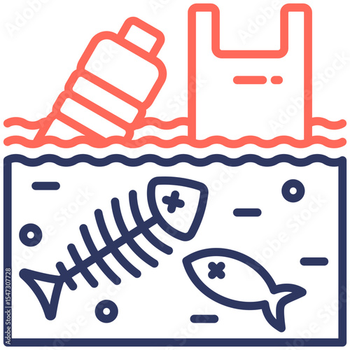 Plastic Pollution Icon