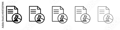 Court judgement icon flat illustration set logo