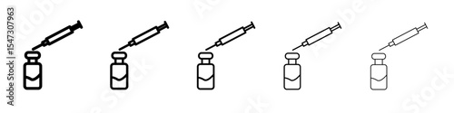 Covid 19 vaccine icon flat illustration set logo