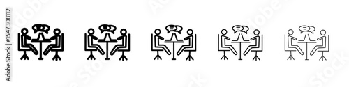 Coworking icon flat illustration set logo