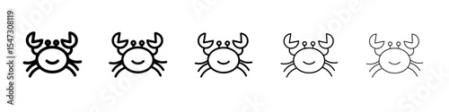 Crabs icon flat illustration set logo