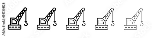 Crane icon flat illustration set logo