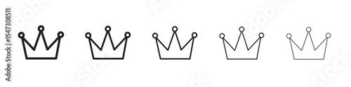 Crown icon flat illustration set logo