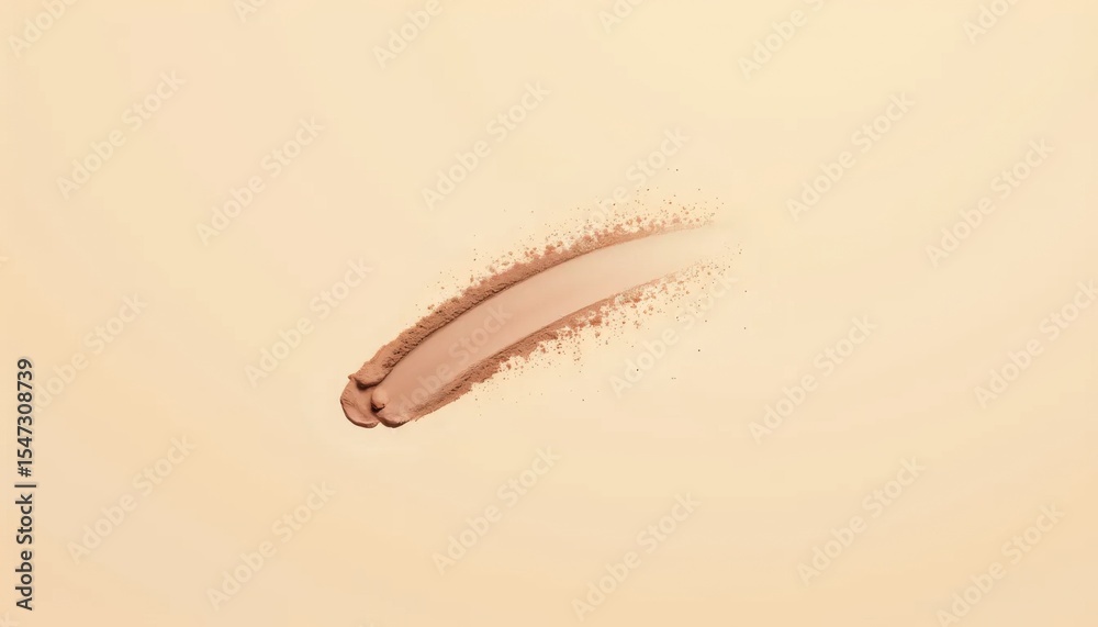 Obraz premium A close up of a brown eye shadow on a beige background.