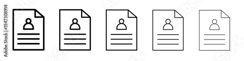 CV icon flat illustration set logo