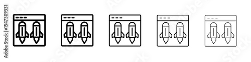 Ddos icon flat illustration set logo