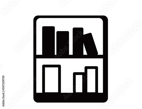School Icon 23C : school icon, bookshelf, library, book	
