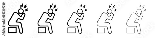 Depression icon flat illustration set logo