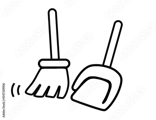 school icon 15C : School Icon , Sweeping Tools, Sweeping, Broom, Dustpan