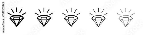 Diamond icon flat illustration set logo