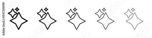 Diamond star icon flat illustration set logo
