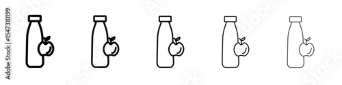 Diet drink icon flat illustration set logo