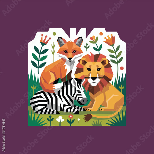 geometric animals.