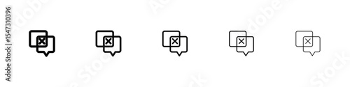Disagreement icon flat illustration set logo