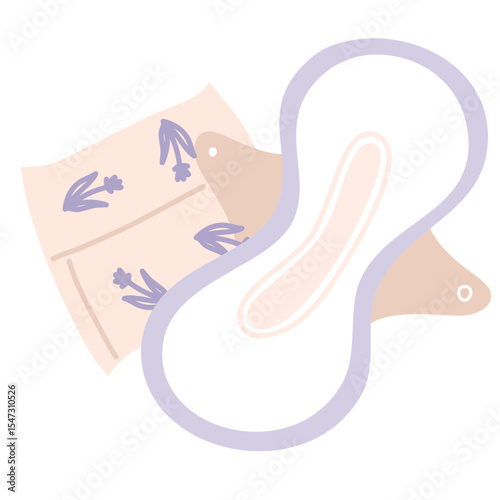 Hand drawn Reusable menstruasi pads illustration, Feminine hygiene products