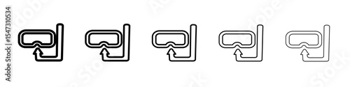 Diving mask icon flat illustration set logo