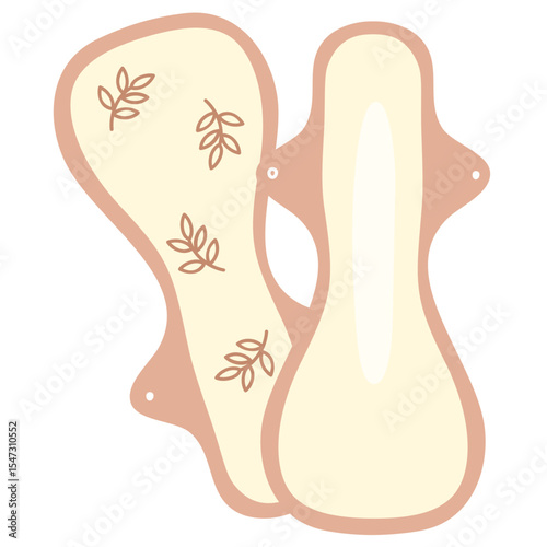 Hand drawn Reusable menstruasi pads illustration, Feminine hygiene products