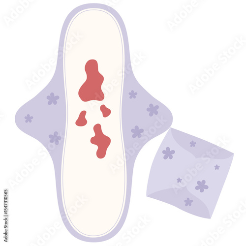 Hand drawn Reusable menstruasi pads illustration, Feminine hygiene products