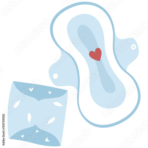 Hand drawn Reusable menstruasi pads illustration, Feminine hygiene products