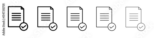 Document accepted icon flat illustration set logo