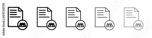 Document petition icon flat illustration set logo